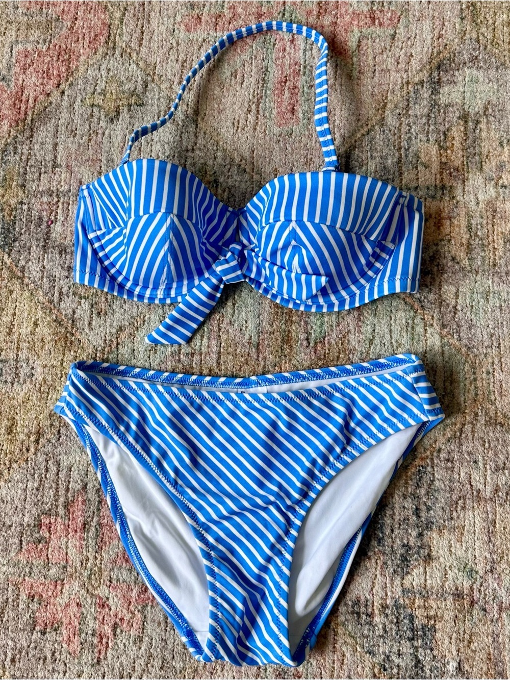 Freya Blue and White Striped Bikini Set